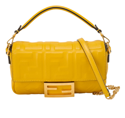 Mini Baguette, &pound;795, Handbags, Yellow, Leather, Front view